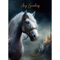 Personalised Fantasy Horse Greeting Card (Birthday, Fathers Day, Any Occasion) Design 2