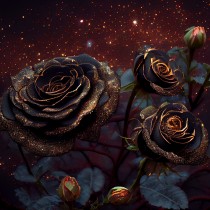 Rose Flower Gothic Fantasy Art Blank Greeting Card