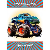 Personalised Monster Truck Birthday Card 2