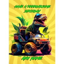Personalised Dinosaur T Rex Birthday Card 2