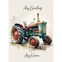 Personalised Tractor Art Greeting Card (Birthday, Fathers Day, Any Occasion) 2