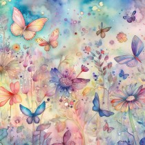 Pastel Butterfly Watercolour Square Blank Card 2
