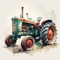 Tractor Art Square Blank Card 2