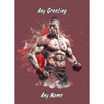 Personalised Mixed Martial Arts Greeting Card Design 2 (Birthday, Christmas, Any Occasion)