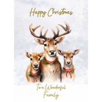 Christmas Card For Family (Reindeer)