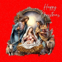 Nativity Scene Christmas Square Card (Design 2)