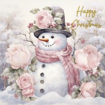 Snowman Christmas Square Card (Design 2)