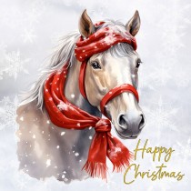 Horse Art Christmas Square Card (Design 2)