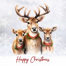 Christmas Animals Square Card (Reindeer)