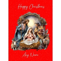 Personalised Nativity Scene Christmas Card (Design 2)