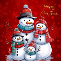 Snowman Art Christmas Greeting Card (Design 7)