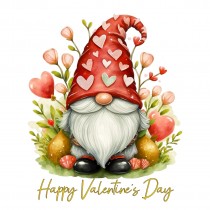 Valentines Day Square Greeting Card (Gnome, Design 2)