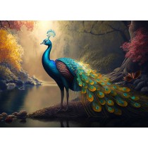 Peacock Animal Fantasy Art Blank Greeting Card