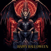Gothic Fantasy Dragon Halloween Square Card (Design 2)