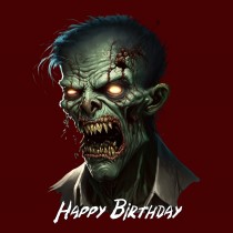Fantasy Zombie Art Square Birthday Card Design 2