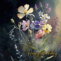 Flowers Art Birthday Greeting Card