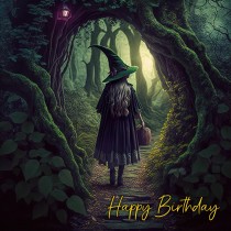 Witch Fantasy Art Birthday Greeting Card
