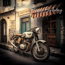 Vintage Classic Motorbike Birthday Card 2
