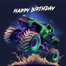 Monster Truck Birthday Card 2