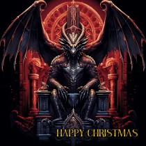 Gothic Fantasy Dragon Christmas Square Card (Design 2)