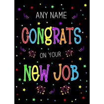 Personalised New Job Congratulations Card (Black)