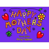 Personalised Mothers Day Card (Purple)