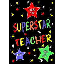 Thank You Teacher Card (Superstar Teacher)