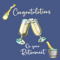 Happy Retirement Congratulations Square Card (Blue)