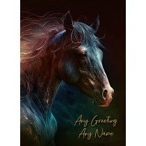 Personalised Fantasy Horse Greeting Card (Birthday, Fathers Day, Any Occasion) Design 3