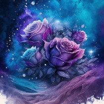 Rose Flower Fantasy Art Blank Greeting Card