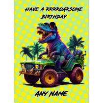 Personalised Dinosaur T Rex Birthday Card 3