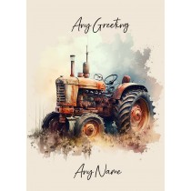 Personalised Tractor Art Greeting Card (Birthday, Fathers Day, Any Occasion) 3