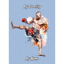 Personalised Mixed Martial Arts Greeting Card Design 3 (Birthday, Christmas, Any Occasion)