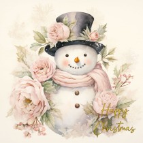 Snowman Christmas Square Card (Design 3)