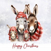 Christmas Animals Square Card (Donkey)