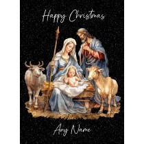 Personalised Nativity Scene Christmas Card (Design 3)