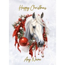 Personalised Horse Art Christmas Card (Design 3)