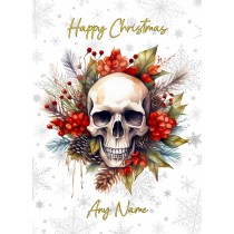 Personalised Gothic Fantasy Skull Art Christmas Card (Design 3)
