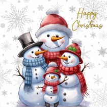 Snowman Art Christmas Greeting Card (Design 8)