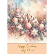 Personalised Christmas Scenery Art Greeting Card (Design 3)