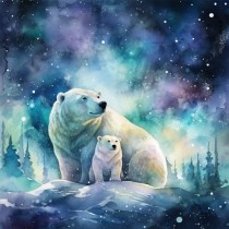 Polar Bear Art Blank Square Card (Design 3)