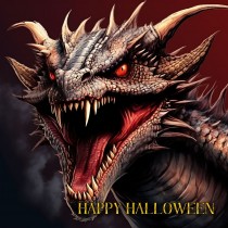 Gothic Fantasy Dragon Halloween Square Card (Design 3)