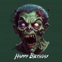 Fantasy Zombie Art Square Birthday Card Design 3