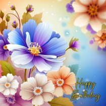 Flowers Art Birthday Card 3