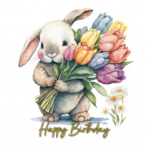 Bunny Rabbit Watercolour Birthday Card 3