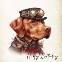 Labrador Fantasy Steampunk Square Birthday Card (Design 3)