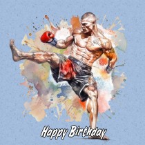 Mixed Martial Arts Square Birthday Card (Design 3)