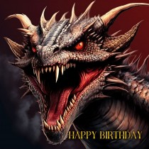 Gothic Fantasy Dragon Birthday Square Card (Design 3)