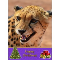 Cheetah christmas card