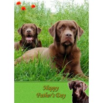 Chocolate Labrador Father's Day Card
